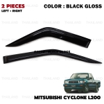 กันสาดฝน คิ้วกันสาด 2 ชิ้น สีดำ สำหรับ Mitsubishi Cyclone L200 Mighty Max L200 ปี 1987-1996